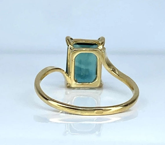 Bague 46 Bague en or jaune 18 carats et tourmaline verte 58 Facettes AB617
