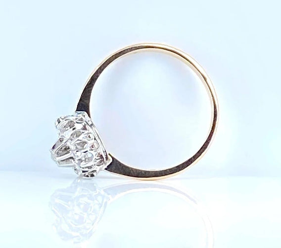Bague 51 Bague marguerite en or jaune 18 carats et diamants 58 Facettes AB618