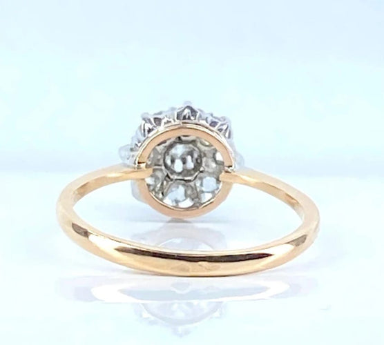 Bague 51 Bague marguerite en or jaune 18 carats et diamants 58 Facettes AB618