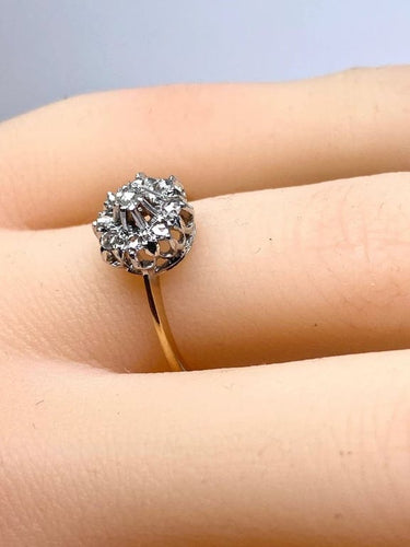 Bague 51 Bague marguerite en or jaune 18 carats et diamants 58 Facettes AB618