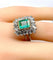 Bague 51 Bague émeraude et diamants baguette en or jaune 18 carats et platine 58 Facettes AB619