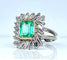 Bague 51 Bague émeraude et diamants baguette en or jaune 18 carats et platine 58 Facettes AB619