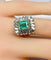 Bague 51 Bague émeraude et diamants baguette en or jaune 18 carats et platine 58 Facettes AB619