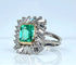 Bague 51 Bague émeraude et diamants baguette en or jaune 18 carats et platine 58 Facettes AB619