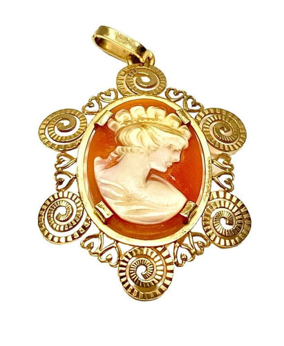 Pendentif Pendentif - Camée profil de femme en or jaune 18 carats 58 Facettes AB621
