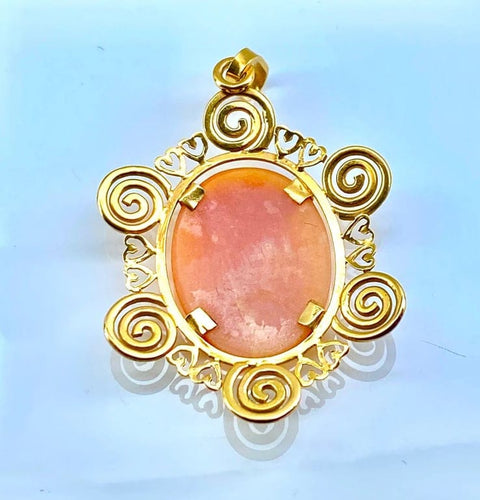 Pendentif Pendentif - Camée profil de femme en or jaune 18 carats 58 Facettes AB621