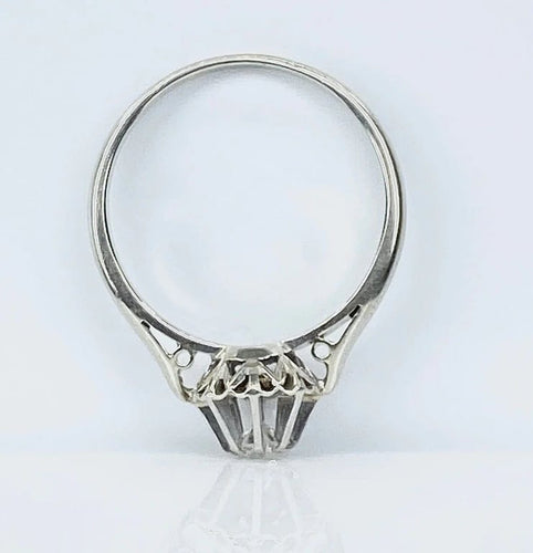 Bague 54 Bague solitaire en or blanc 18 carats et platine, diamant 0,10 ct 58 Facettes AB622