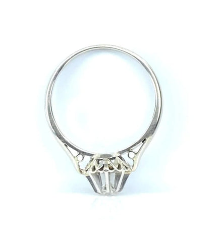Bague 54 Bague solitaire en or blanc 18 carats et platine, diamant 0,10 ct 58 Facettes AB622