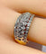 Bague 57 Bague jonc bandeau en or jaune 18 carats et diamants 58 Facettes AB624