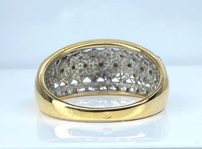 Bague 57 Bague jonc bandeau en or jaune 18 carats et diamants 58 Facettes AB624