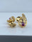 Boucles d'oreilles Boucles d’oreilles en or jaune 18 carats, diamants et pierres rouges 58 Facettes AB629