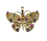 Pendentif Pendentif papillon en or jaune 18 carats avec saphirs, émeraudes et rubis 58 Facettes AB627