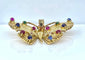 Pendentif Pendentif papillon en or jaune 18 carats avec saphirs, émeraudes et rubis 58 Facettes AB627