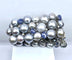 Bracelet Bracelet en or blanc 18 carats, saphirs étoilés, diamants et perles grises 58 Facettes AB632