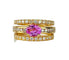 Bague 53 Bague bandeau en or jaune 18 carats avec saphir rose et diamants 58 Facettes AB631
