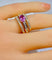 Bague 53 Bague bandeau en or jaune 18 carats avec saphir rose et diamants 58 Facettes AB631