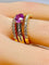 Bague 53 Bague bandeau en or jaune 18 carats avec saphir rose et diamants 58 Facettes AB631