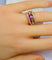 Bague 53 Bague bandeau en or jaune 18 carats avec saphir rose et diamants 58 Facettes AB631