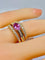Bague 53 Bague bandeau en or jaune 18 carats avec saphir rose et diamants 58 Facettes AB631