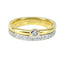 Bague 54 Bague solitaire et demi-alliance en or 18 carats et diamants 58 Facettes AB637