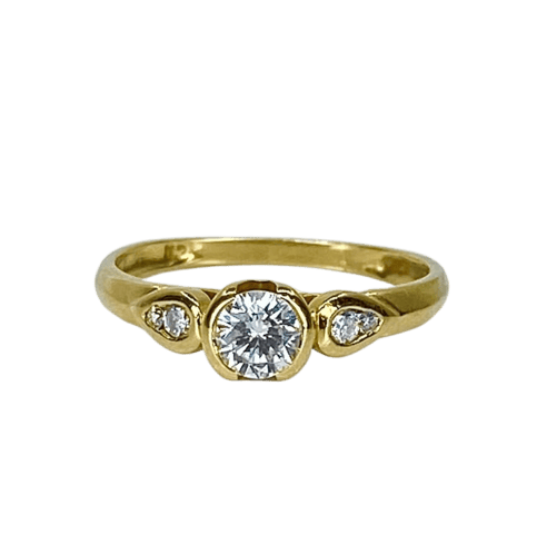 Bague 52 Bague solitaire en or 18 carats avec diamants 58 Facettes AB636