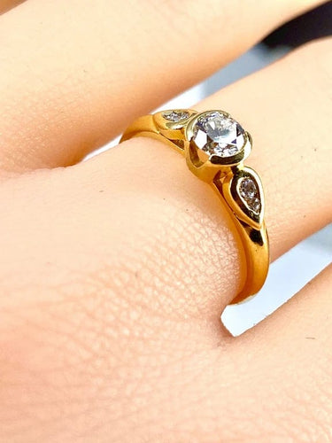 Bague 52 Bague solitaire en or 18 carats avec diamants 58 Facettes AB636