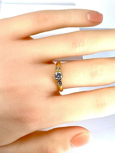 Bague 52 Bague solitaire en or 18 carats avec diamants 58 Facettes AB636