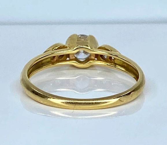 Bague 52 Bague solitaire en or 18 carats avec diamants 58 Facettes AB636