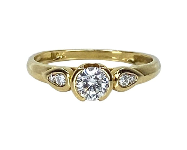 Bague 52 Bague solitaire en or 18 carats avec diamants 58 Facettes AB636