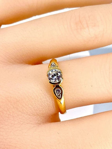Bague 52 Bague solitaire en or 18 carats avec diamants 58 Facettes AB636
