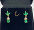 Boucles d'oreilles Boucles d’oreilles pendantes en or jaune 18 carats, émeraudes et diamants 58 Facettes AB641