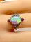 Bague 53 Bague en or jaune 18 carats à l’opale, diamants et rubis (vers 1900) 58 Facettes AB639
