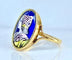 Bague 52 Limoges - Bague en or jaune 18 carats, émail polychrome 58 Facettes AB646
