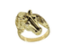 Bague 51 Bague tête de cheval en or jaune 18 carats et diamants 58 Facettes AB643