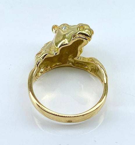 Bague 51 Bague tête de cheval en or jaune 18 carats et diamants 58 Facettes AB643