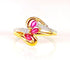Bague 51 Bague en or jaune 18 carats avec 3 rubis navettes 58 Facettes AB649