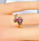 Bague 51 Bague en or jaune 18 carats avec 3 rubis navettes 58 Facettes AB649