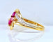 Bague 51 Bague en or jaune 18 carats avec 3 rubis navettes 58 Facettes AB649