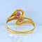 Bague 51 Bague en or jaune 18 carats avec 3 rubis navettes 58 Facettes AB649