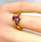Bague 51 Bague en or jaune 18 carats avec 3 rubis navettes 58 Facettes AB649