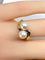 Bague 51 Bague toi et moi en or jaune 18 carats, perles Akoya et rubis 58 Facettes AB648