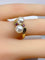 Bague 51 Bague toi et moi en or jaune 18 carats, perles Akoya et rubis 58 Facettes AB648