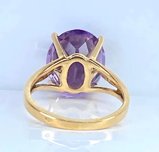 Bague 50 Bague en or jaune 18 carats à améthyste 58 Facettes AB647