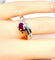Bague 53 Bague jonc en or blanc 18 carats avec rubis et diamants 58 Facettes AB645