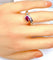 Bague 53 Bague jonc en or blanc 18 carats avec rubis et diamants 58 Facettes AB645