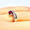Bague 53 Bague jonc en or blanc 18 carats avec rubis et diamants 58 Facettes AB645