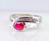 Bague 53 Bague jonc en or blanc 18 carats avec rubis et diamants 58 Facettes AB645