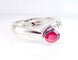 Bague 53 Bague jonc en or blanc 18 carats avec rubis et diamants 58 Facettes AB645