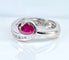 Bague 53 Bague jonc en or blanc 18 carats avec rubis et diamants 58 Facettes AB645