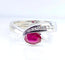 Bague 53 Bague jonc en or blanc 18 carats avec rubis et diamants 58 Facettes AB645